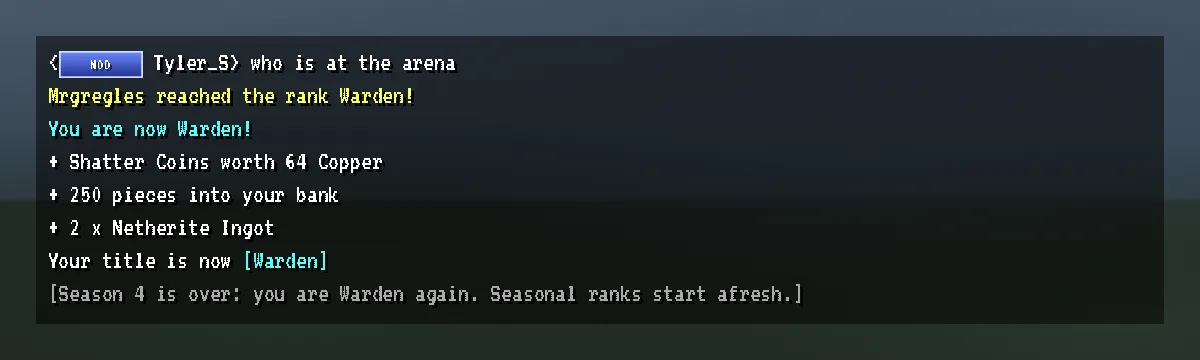 Rewards and seasons