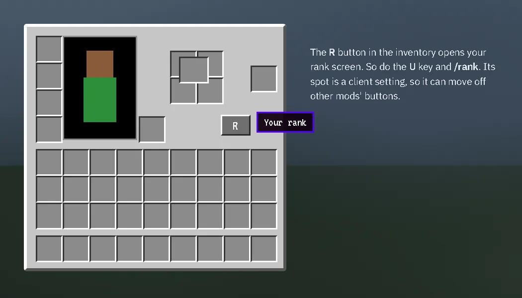 The R button in your inventory