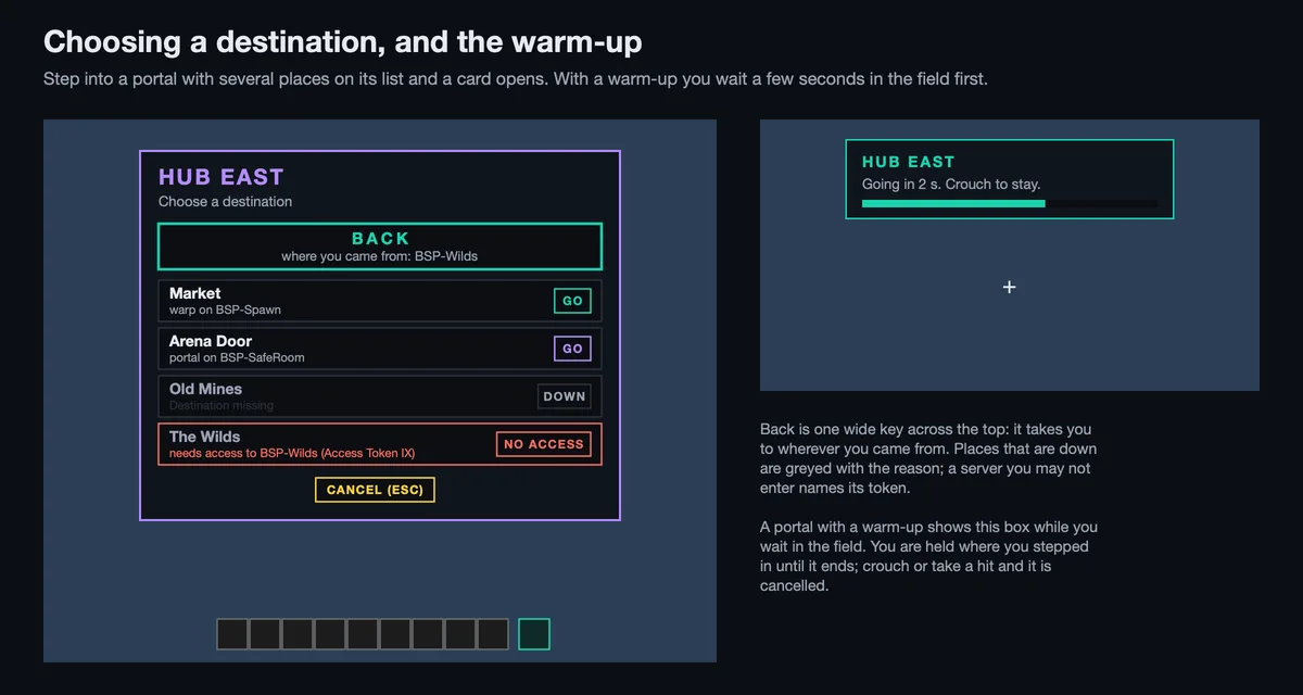 Choosing a destination, and the warm-up